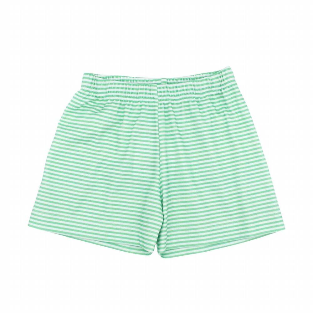 NEW JAMES & LOTTIE kid's conrad knit short in green stripe